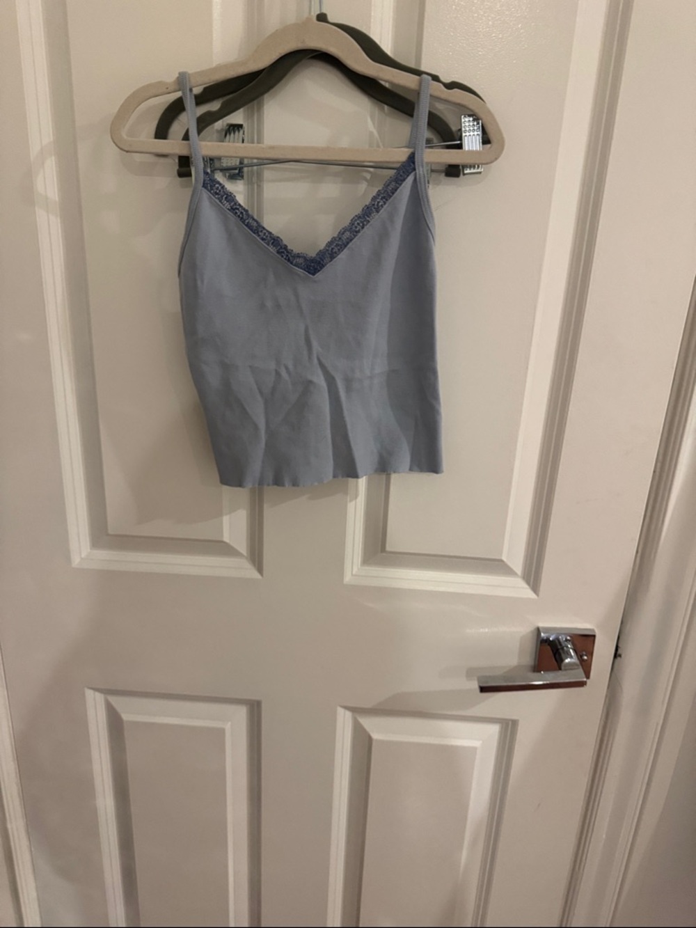Brandy Melville Light Blue Lace-Trim Cami Top